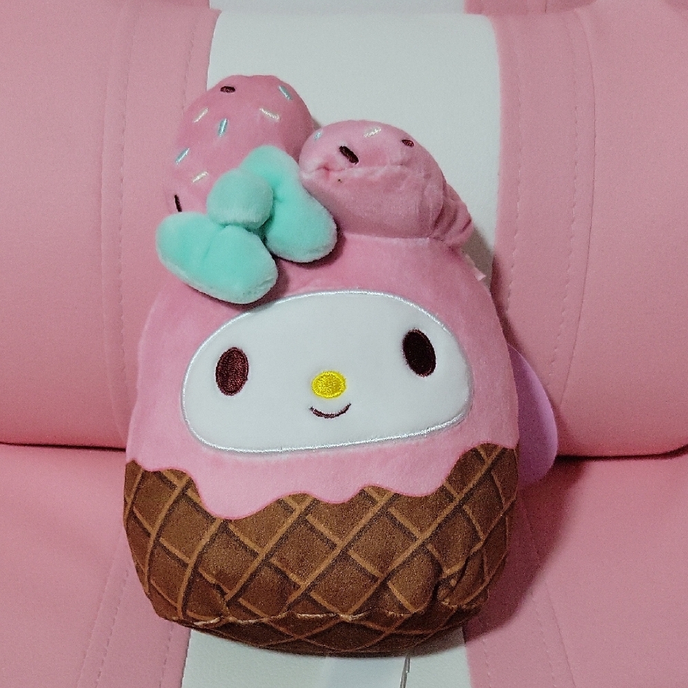 Sanrio My Melody 5" Plush Pink and Brown Ice Cream Squishmallow